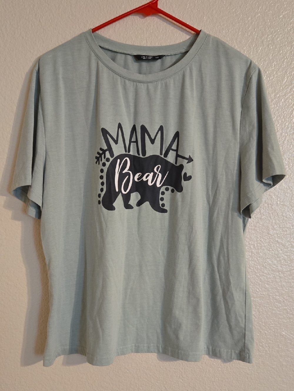 SHEIN Sage Green Mama Bear Graphic Tee